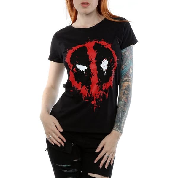 Deadpool Womens/Ladies Splat Face Cotton T-Shirt