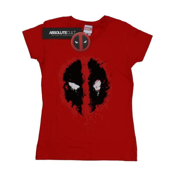 Deadpool Womens/Ladies Splat Face Cotton T-Shirt