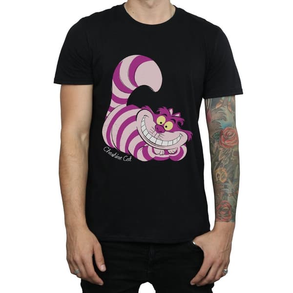 Alice In Wonderland T-shirt i bomull med Cheshirekatt för herrar