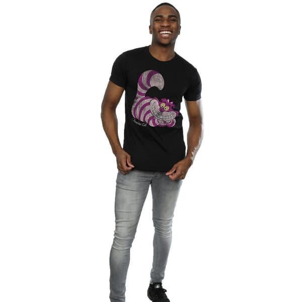Alice In Wonderland T-shirt i bomull med Cheshirekatt för herrar