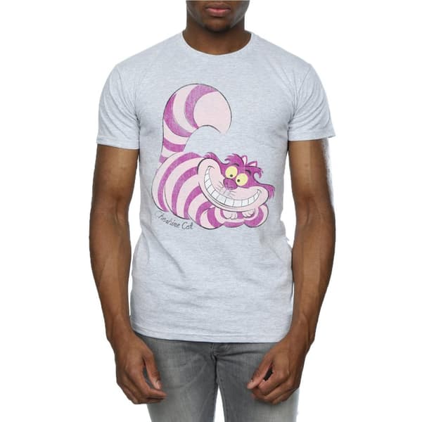 Alice In Wonderland T-shirt i bomull med Cheshirekatt för herrar