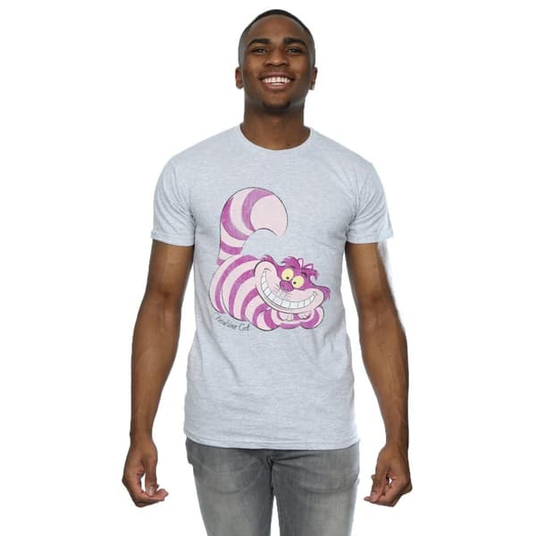 Alice In Wonderland T-shirt i bomull med Cheshirekatt för herrar