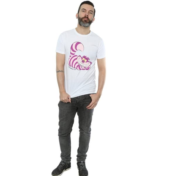 Alice In Wonderland T-shirt i bomull med Cheshirekatt för herrar