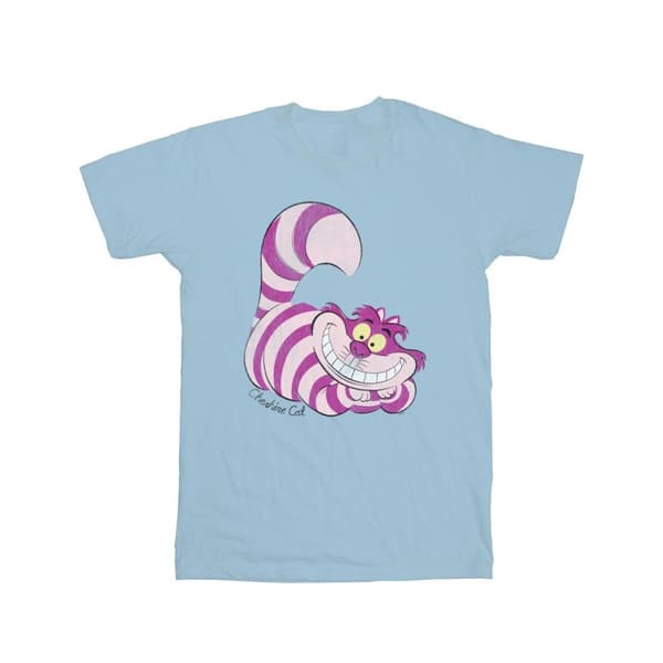 Alice In Wonderland T-shirt i bomull med Cheshirekatt för herrar