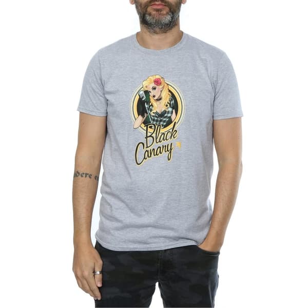 DC Bombshells Black Canary Badge Heather T-shirt för herrar