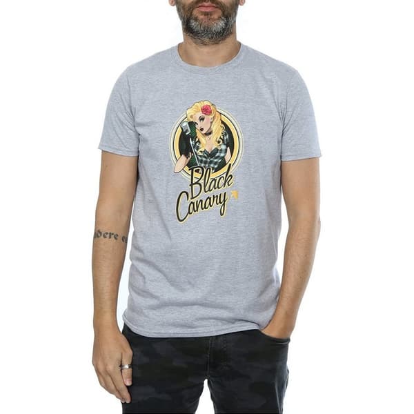 DC Bombshells Black Canary Badge Heather T-shirt för herrar