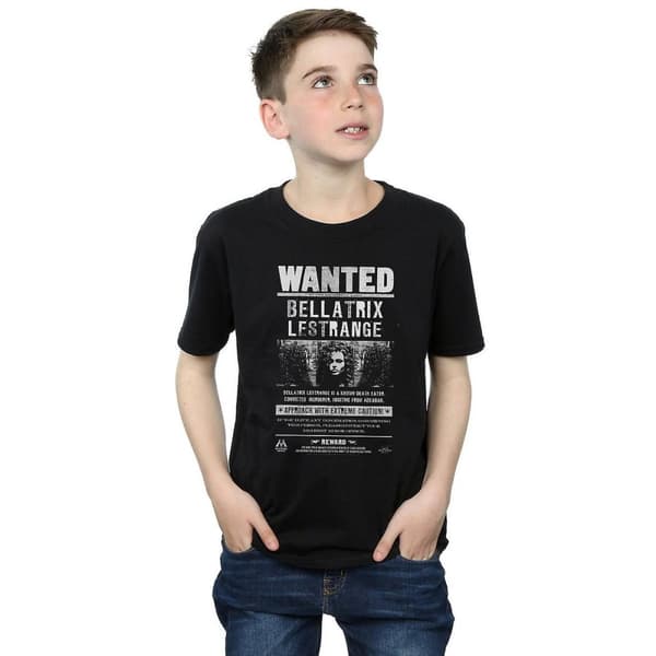 Harry Potter Boys Bellatrix Lestrange Wanted Poster Cotton T-Shirt