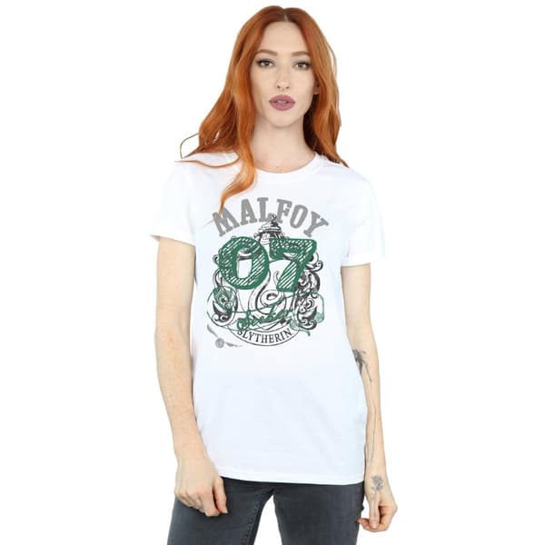 Harry Potter Dam/Tjej Seeker Draco Malfoy Boyfriend T-shirt i bomull