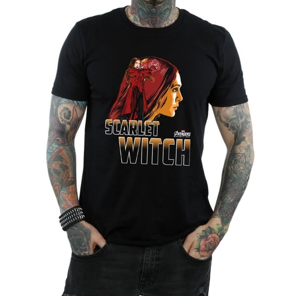 Avengers Infinity War Scarlet Witch T-shirt i bomull för herrar