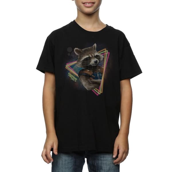 Guardians Of The Galaxy Pojkar - Rocket Raccoon Neon T-shirt