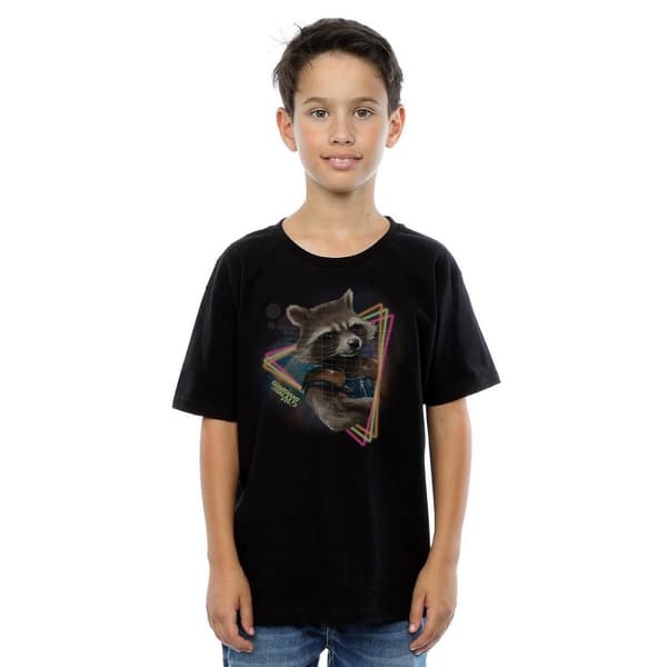 Guardians Of The Galaxy Pojkar - Rocket Raccoon Neon T-shirt