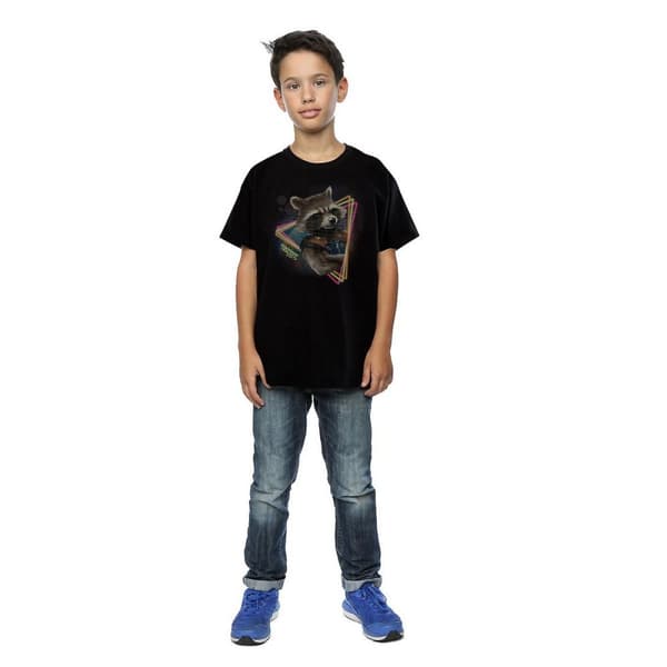 Guardians Of The Galaxy Pojkar - Rocket Raccoon Neon T-shirt