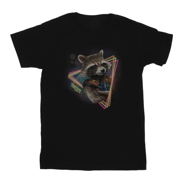 Guardians Of The Galaxy Pojkar - Rocket Raccoon Neon T-shirt Black 7-8 Years