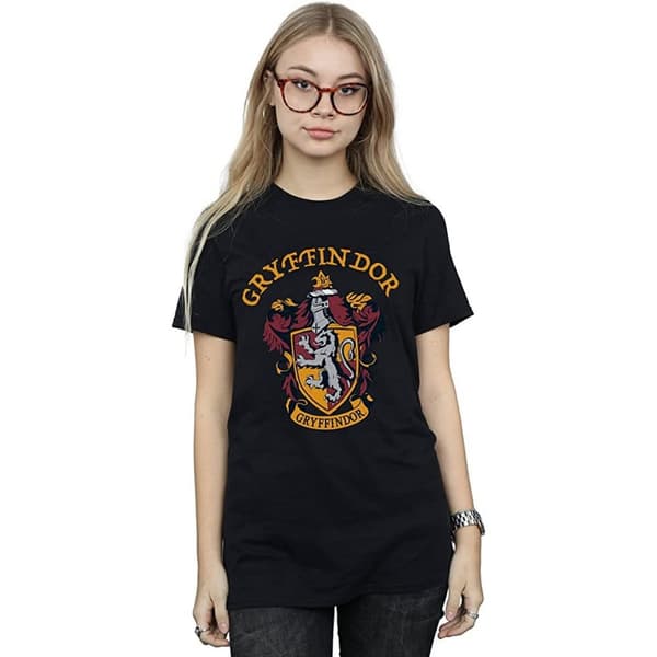 Harry Potter Dam/dam Gryffindor Boyfriend T-shirt i bomull