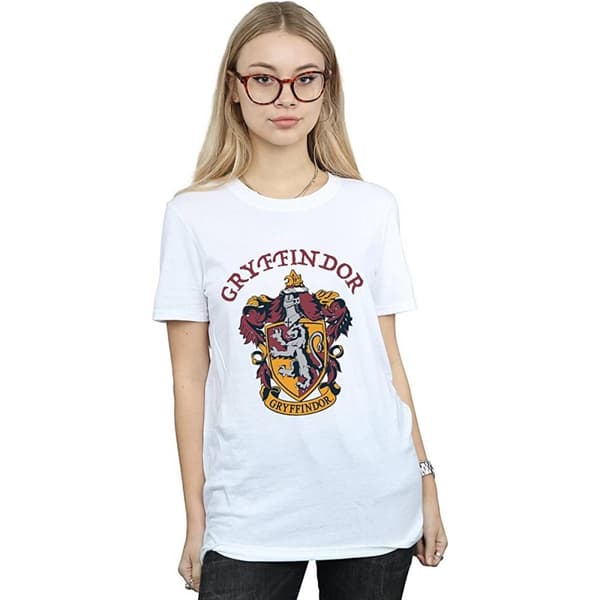 Harry Potter Dam/dam Gryffindor Boyfriend T-shirt i bomull