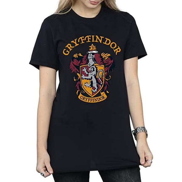 Harry Potter Dam/dam Gryffindor Boyfriend T-shirt i bomull
