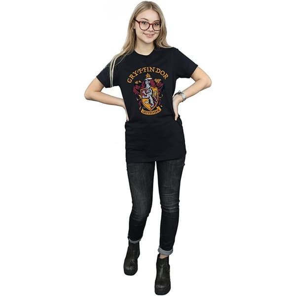 Harry Potter Dam/dam Gryffindor Boyfriend T-shirt i bomull