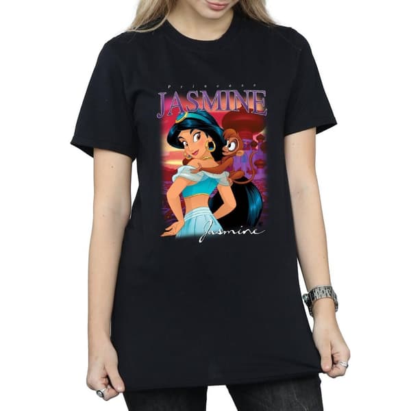 Aladdin Womens/Ladies Jasmine Montage Cotton Boyfriend T-Shirt