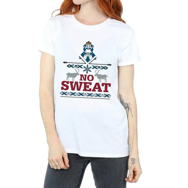 Frozen Womens/Ladies No Sweat Oaken Cotton Boyfriend T-Shirt