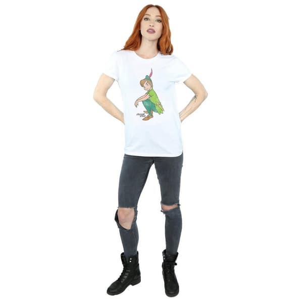 Peter Pan Dam/Lady Boyfriend T-shirt i klassisk bomull