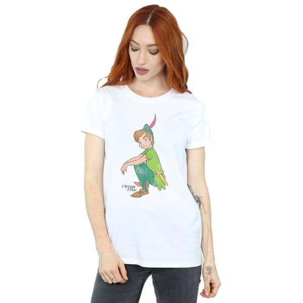 Peter Pan Dam/Lady Boyfriend T-shirt i klassisk bomull