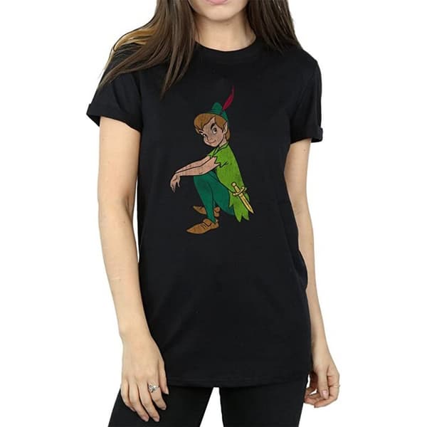 Peter Pan Dam/Lady Boyfriend T-shirt i klassisk bomull