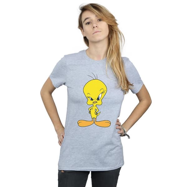 Looney Tunes Womens/Ladies Angry Tweety Boyfriend T-Shirt