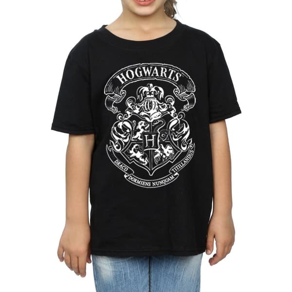 Harry Potter T-shirt i bomull med Hogwarts-emblem för flickor