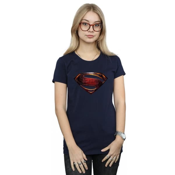 Superman T-shirt i bomuld med logo til kvinder/damer
