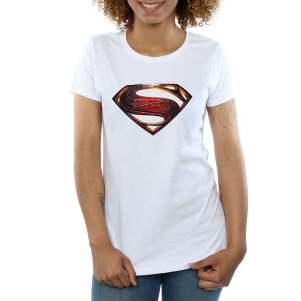 Superman T-shirt i bomuld med logo til kvinder/damer