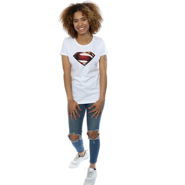 Superman T-shirt i bomuld med logo til kvinder/damer