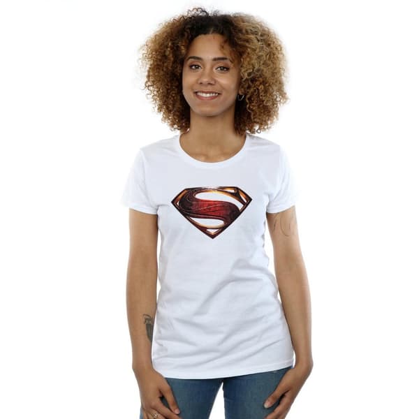 Superman T-shirt i bomuld med logo til kvinder/damer