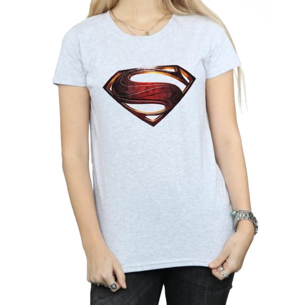 Superman T-shirt i bomuld med logo til kvinder/damer