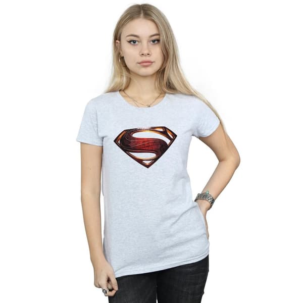 Superman T-shirt i bomuld med logo til kvinder/damer