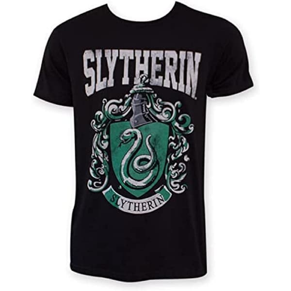 Harry Potter Mens Slytherin Cotton T-Shirt Black S