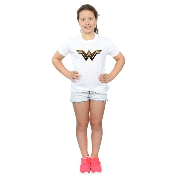Wonder Woman Girls Logo Cotton T-Shirt