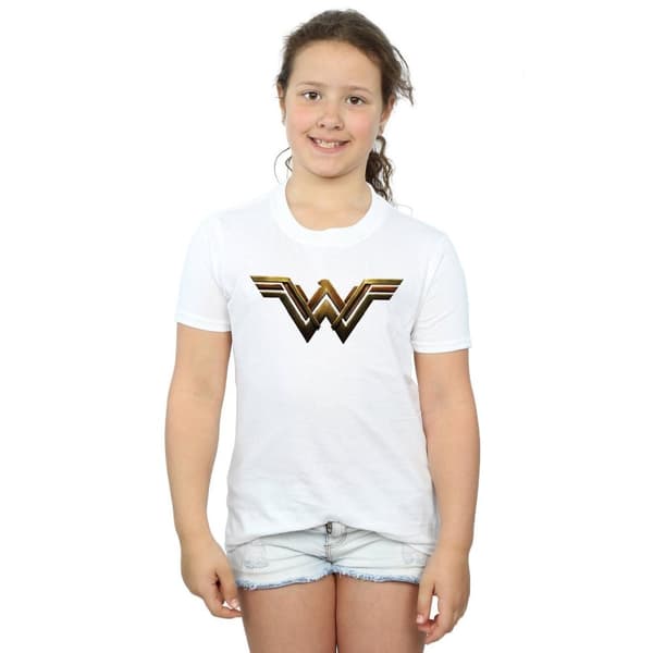 Wonder Woman Girls Logo Cotton T-Shirt