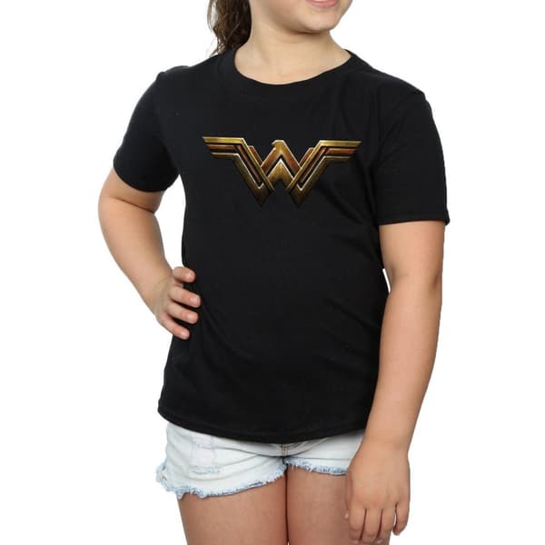Wonder Woman Girls Logo Cotton T-Shirt