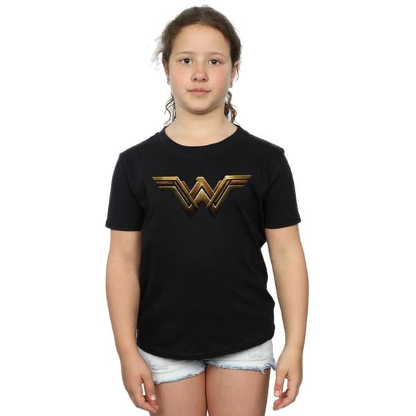 Wonder Woman Girls Logo Cotton T-Shirt