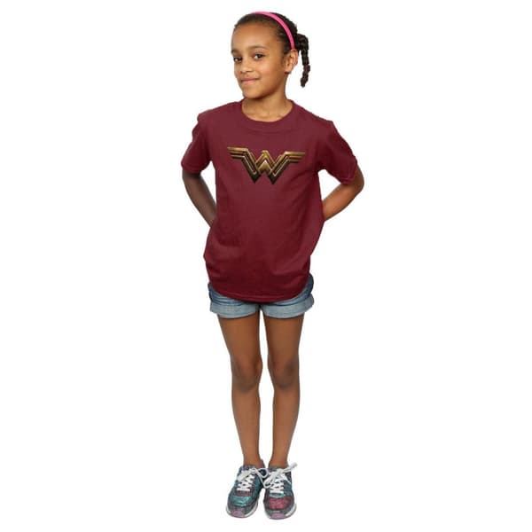 Wonder Woman Girls Logo Cotton T-Shirt