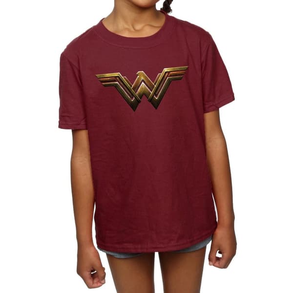 Wonder Woman Girls Logo Cotton T-Shirt