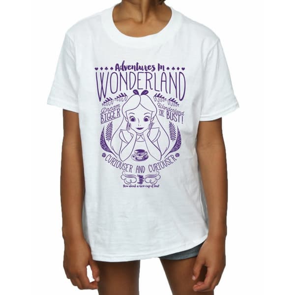 Alice In Wonderland Girls Adventures Cotton T-Shirt