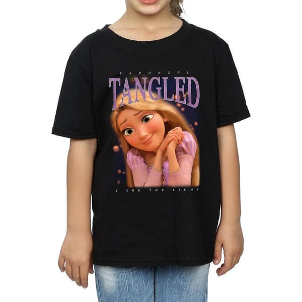 Tangled Girls Rapunzel Montage Cotton T-Shirt