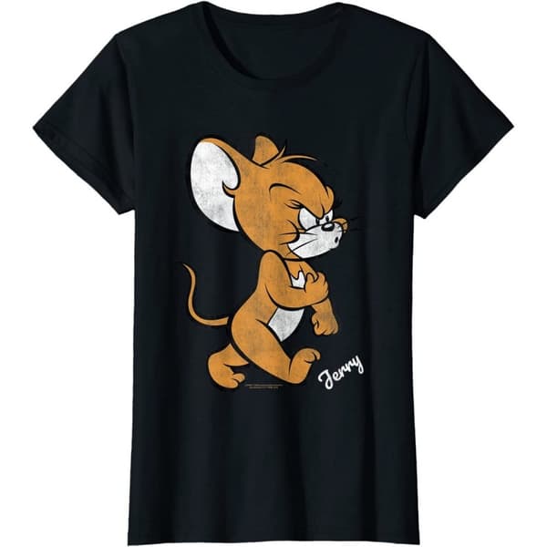 Tom and Jerry Dam/Tjej Angry Mouse T-shirt i bomull