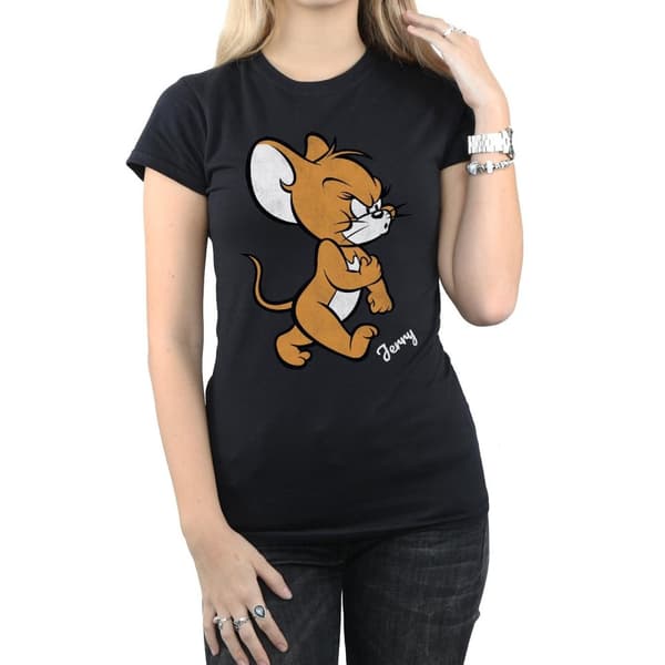 Tom and Jerry Dam/Tjej Angry Mouse T-shirt i bomull