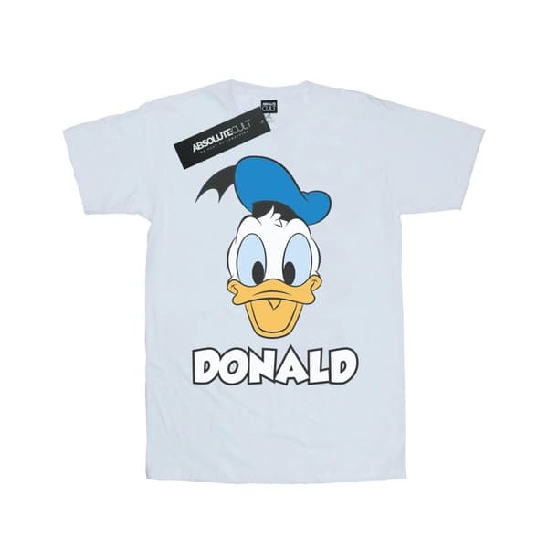 Disney Womens/Ladies Donald Duck Face Cotton T-Shirt
