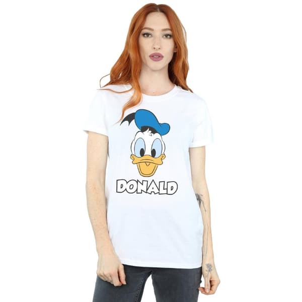 Disney Womens/Ladies Donald Duck Face Cotton T-Shirt