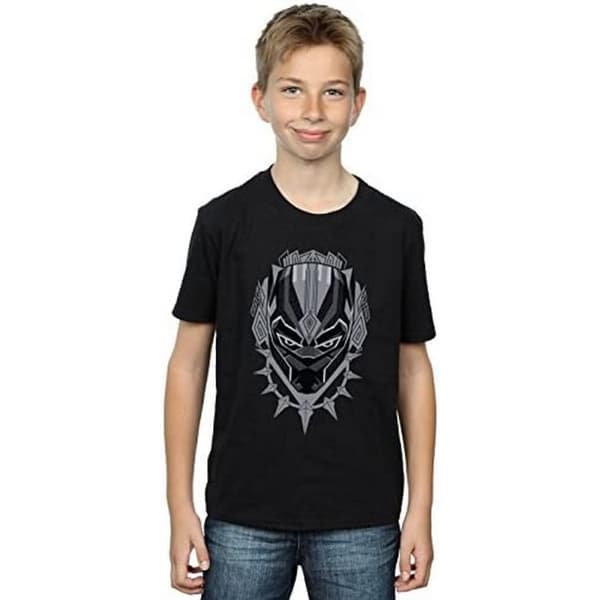 Black Panther Boys Head Cotton T-Shirt