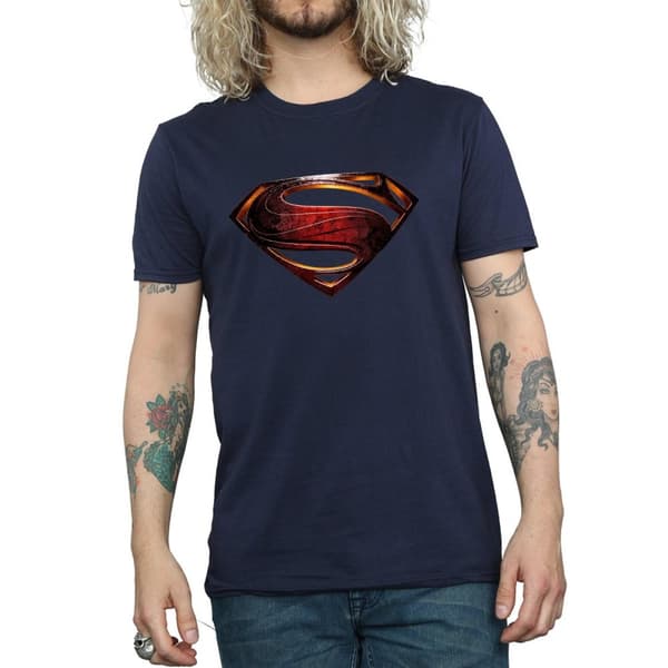 Superman T-shirt i bomull med logotyp för män