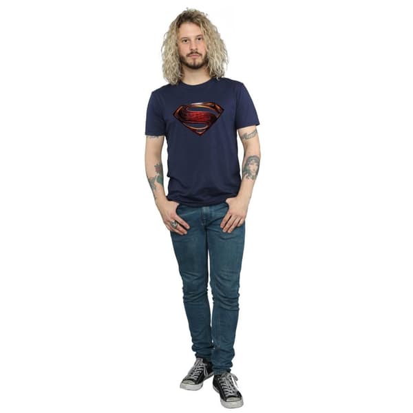 Superman T-shirt i bomull med logotyp för män